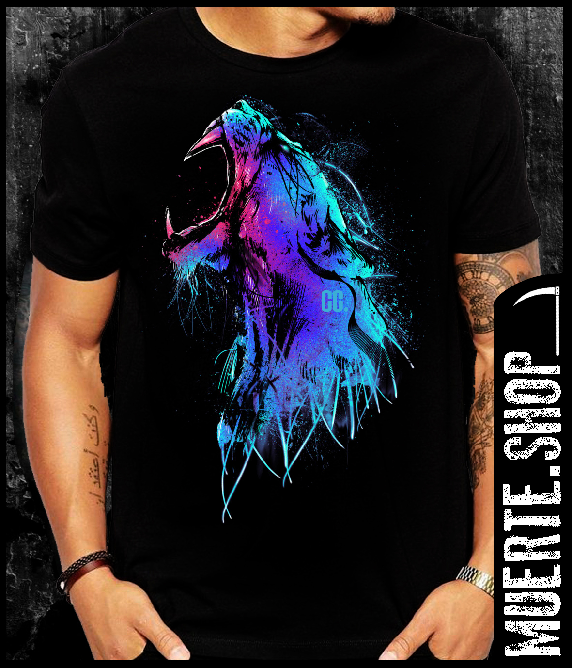 Черна тениска BIG CAT FIERCE Черна тениска BIG CAT FIERCE